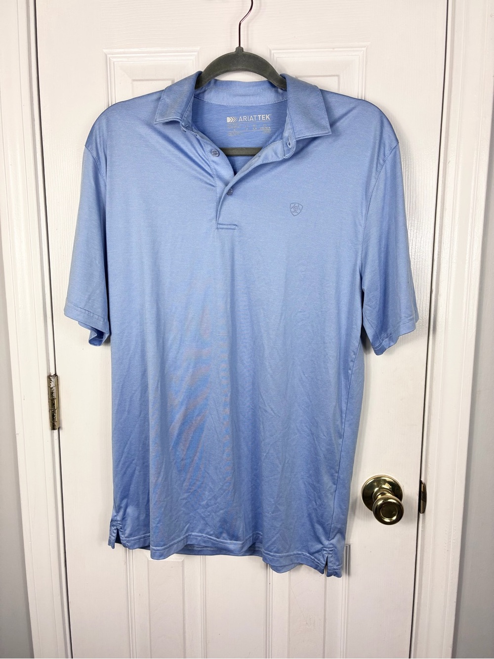 Ariat Men's Short Sleeve TEK Polo Light Blue Small